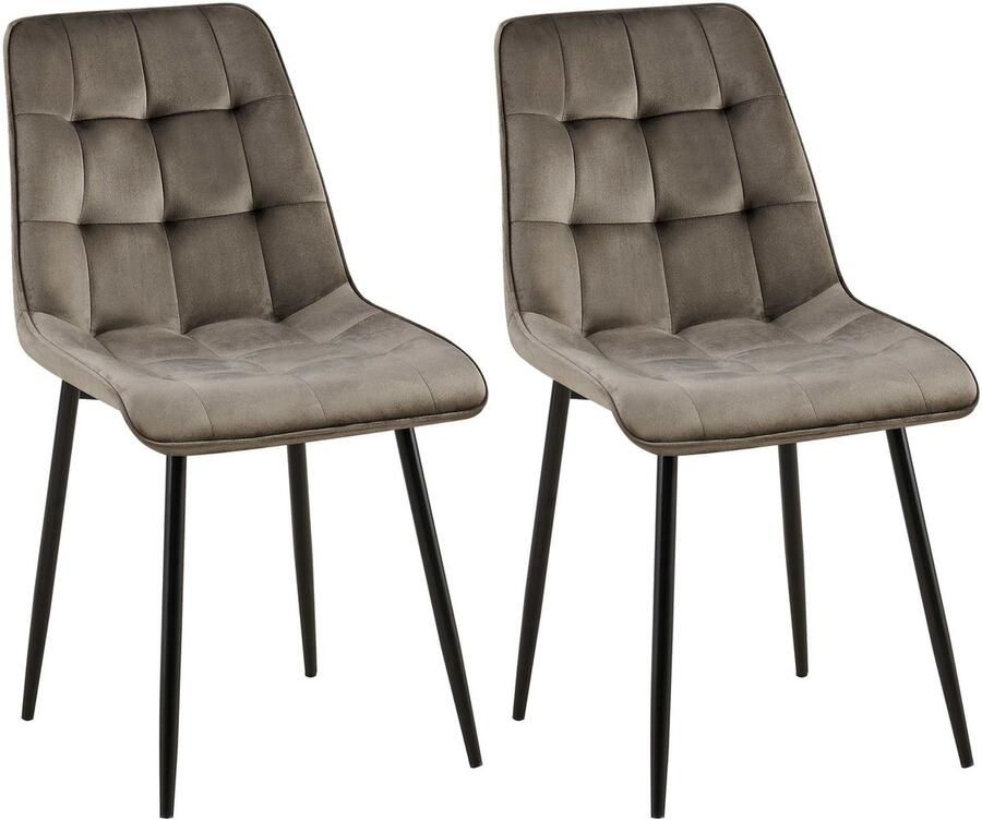 2-delige set Eetkamerstoelen Fluwelen Stoelen Hoog Zitcomfort