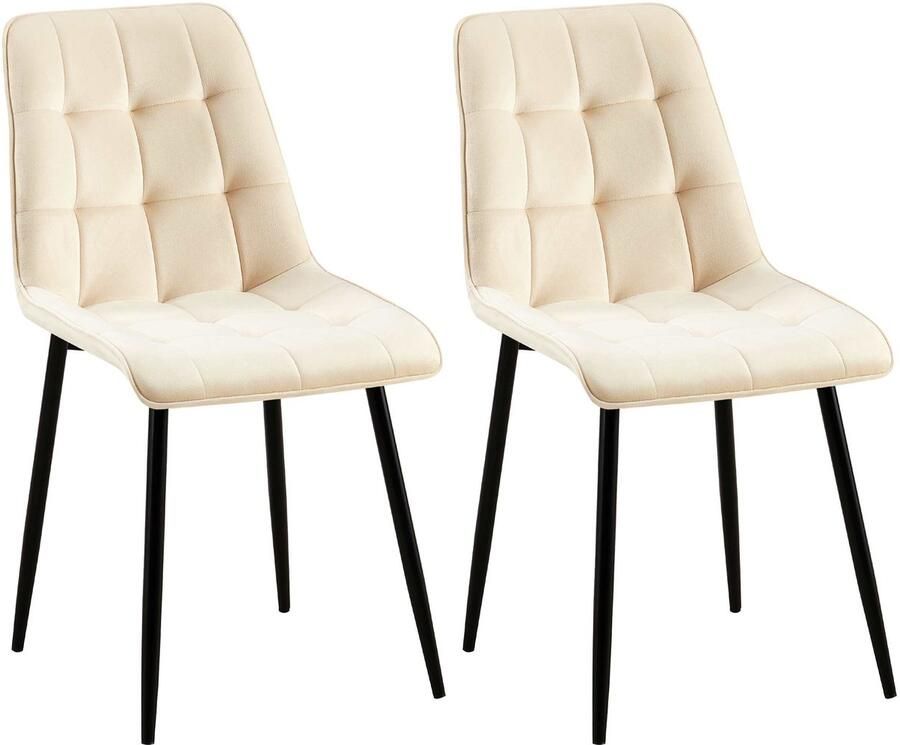 2-delige set Eetkamerstoelen Fluwelen Stoelen Hoog Zitcomfort