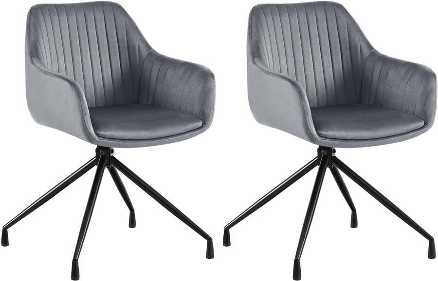 2-delige set Eetkamerstoelen Kuipstoelen Luxe zitcomfort en draaifunctie