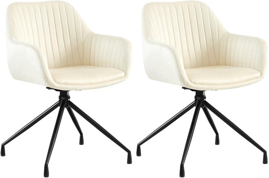 2-delige set Eetkamerstoelen Kuipstoelen Luxe zitcomfort en draaifunctie