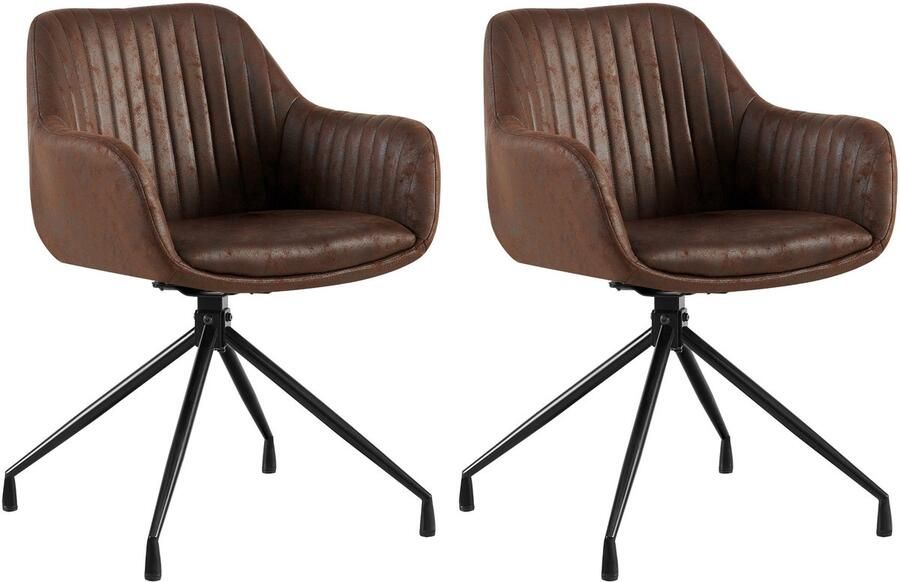 2-delige set Eetkamerstoelen Kuipstoelen Luxe zitcomfort en draaifunctie