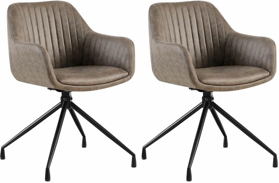 2-delige set Eetkamerstoelen Kuipstoelen Luxe zitcomfort en draaifunctie