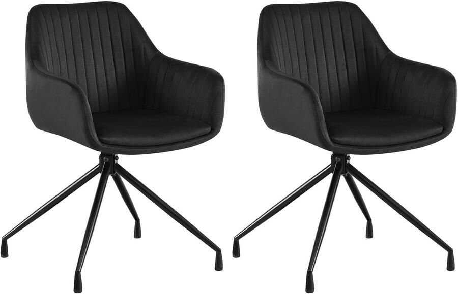 2-delige set Eetkamerstoelen Kuipstoelen Luxe zitcomfort en draaifunctie