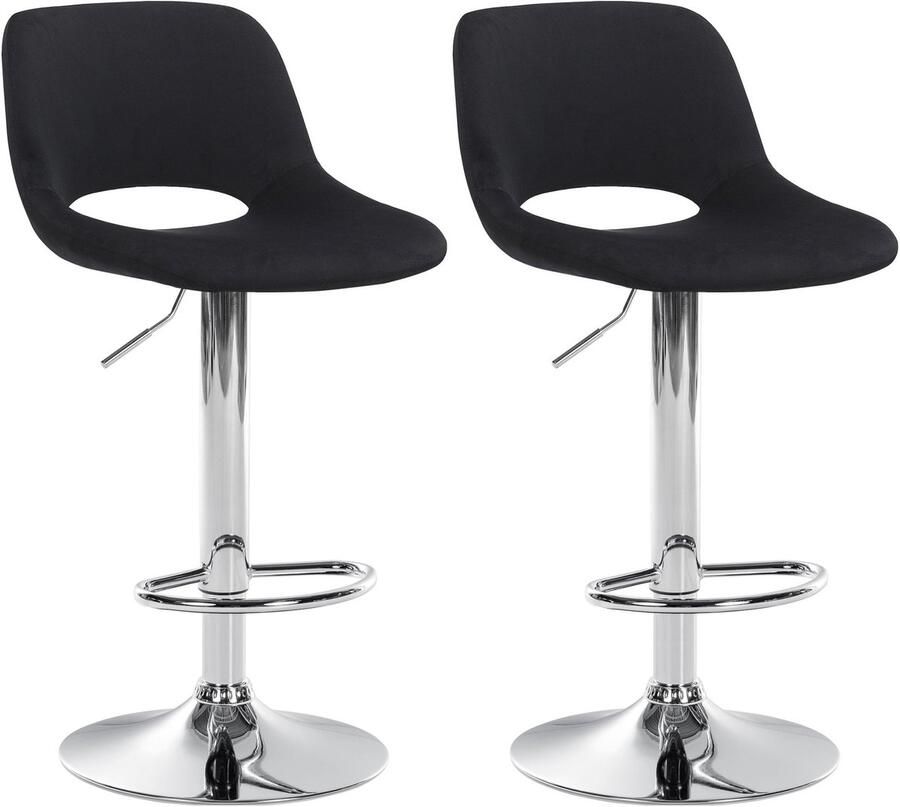 2-delige set Fluwelen Barkrukken Barstoelen Hoogte Verstelbaar & 360° Draaiend