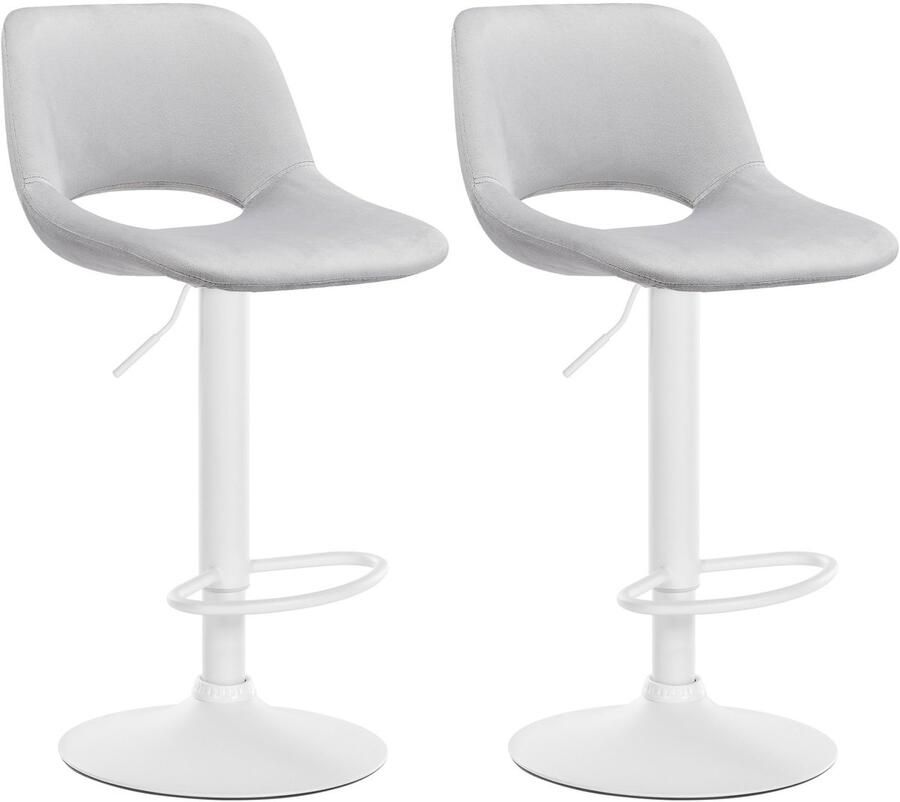 2-delige set Fluwelen Barkrukken Barstoelen Hoogte Verstelbaar & 360° Draaiend