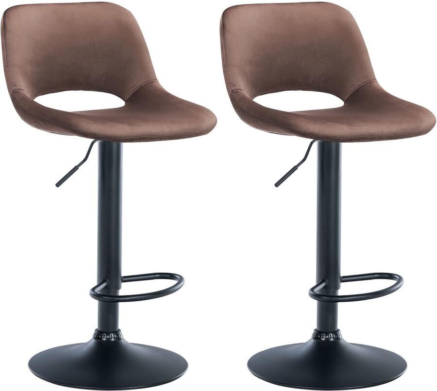 2-delige set Fluwelen Barkrukken Barstoelen Hoogte Verstelbaar & 360° Draaiend