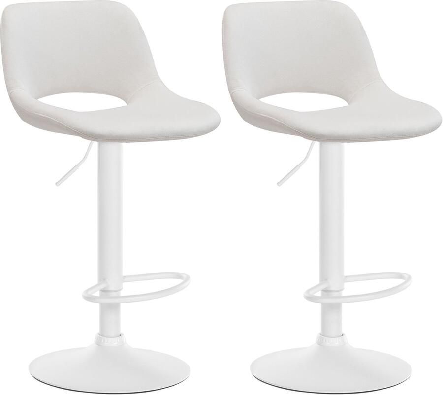 2-delige set Fluwelen Barkrukken Barstoelen Hoogte Verstelbaar & 360° Draaiend