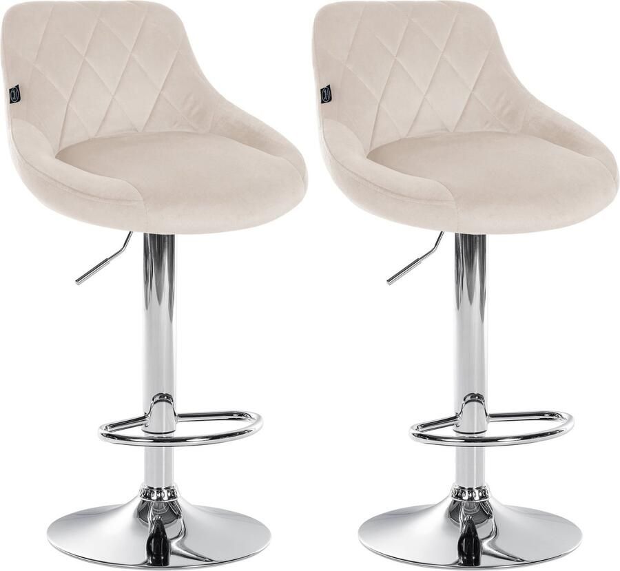 2-delige set Fluwelen Barkrukken Barstoelen Verstelbare Hoogte