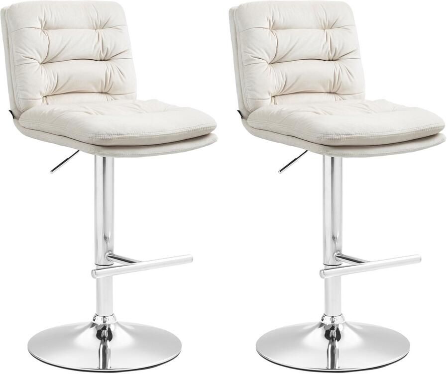 2-delige Set Fluwelen Barkrukken Hoge Krukken Elegant Comfort met Verstelbare Hoogte