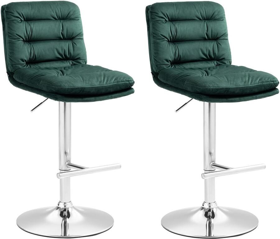 2-delige Set Fluwelen Barkrukken Hoge Krukken Elegant Comfort met Verstelbare Hoogte