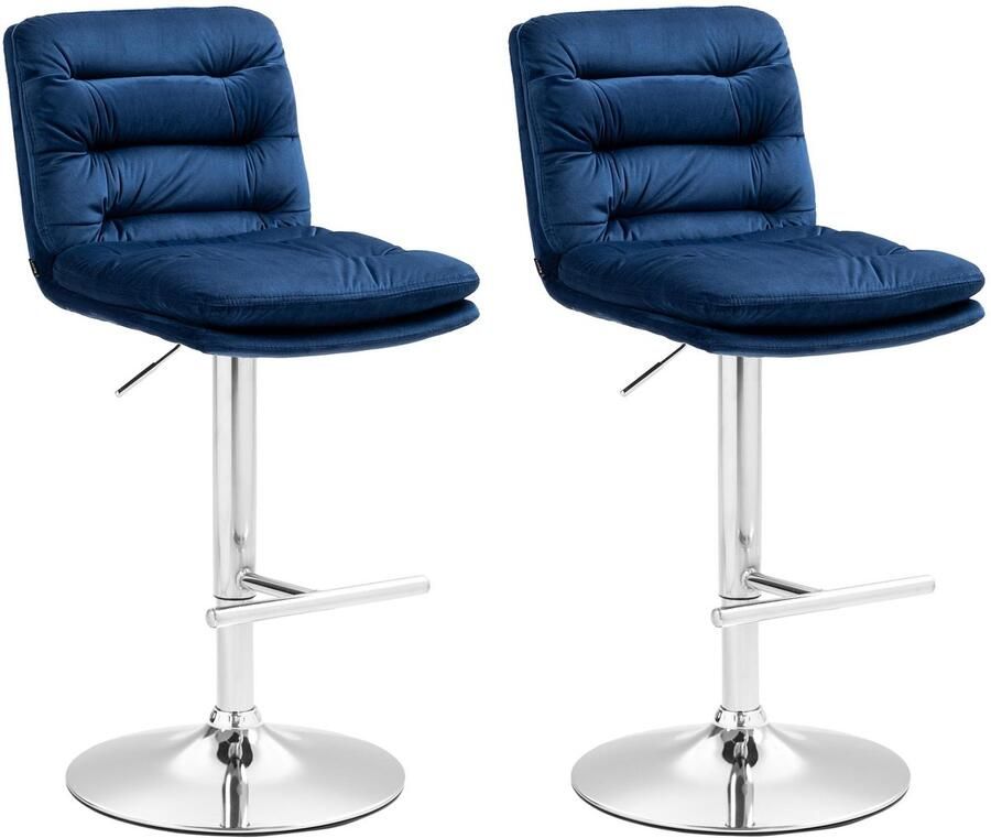 2-delige Set Fluwelen Barkrukken Hoge Krukken Elegant Comfort met Verstelbare Hoogte