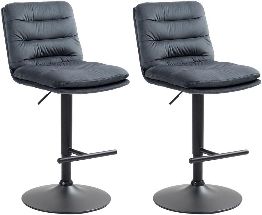 2-delige Set Fluwelen Barkrukken Hoge Krukken Elegant Comfort met Verstelbare Hoogte