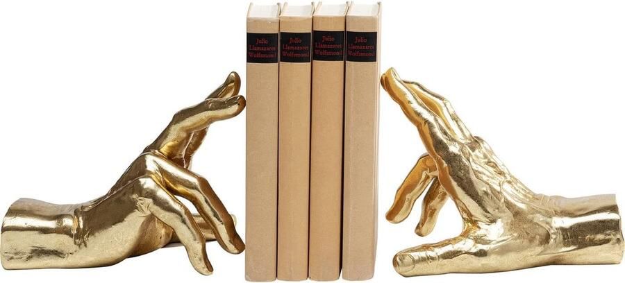 2-delige set goud tweedelige boekensteun sculptuur twee handen decoratie voor dressoirs commodes of planken 21 x 14 x 15 5 cm