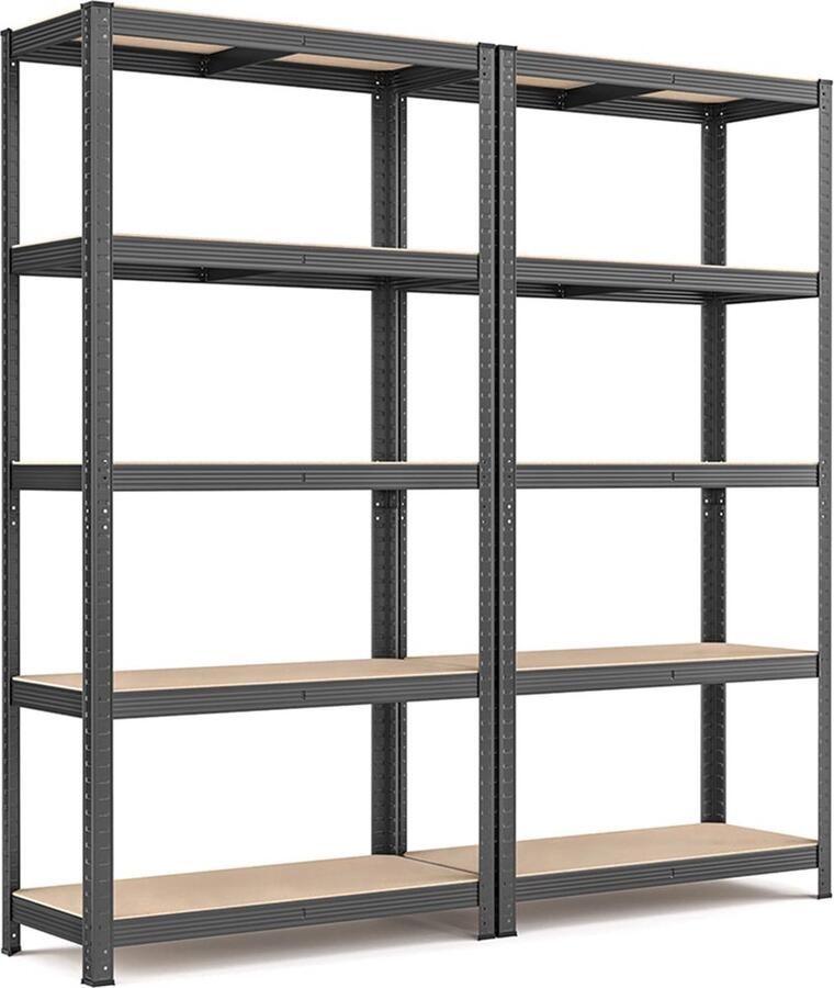 Rootz Living Rootz 2-delige set kelderplanken opbergrek stalen organizer ruimtebesparend 180 cm x 40 cm x 90 cm