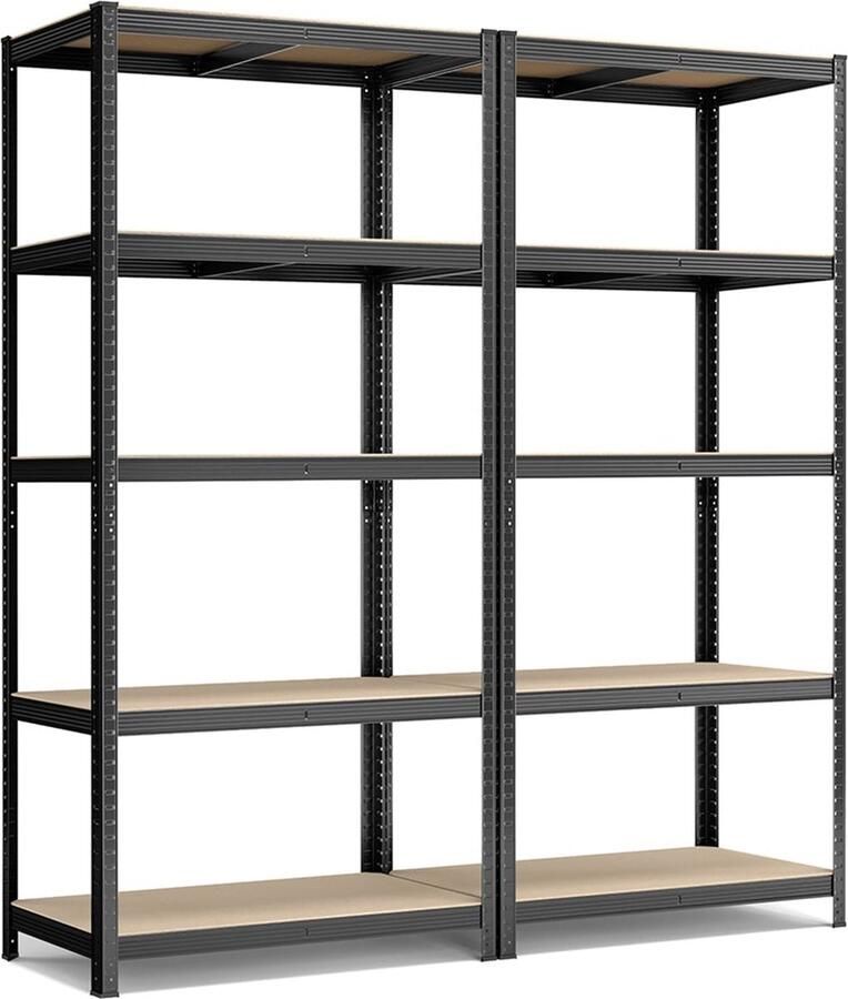 2-delige set opbergplanken wandplanken garagerekken versterkt stalen frame verstelbare planken 200 cm x 100 cm x 50 cm