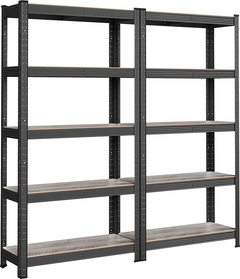 Rootz Living Rootz 2-delige set opbergrekken stellingkast displaystandaard spaanplaat en staal 30 cm x 75 cm x 150 cm