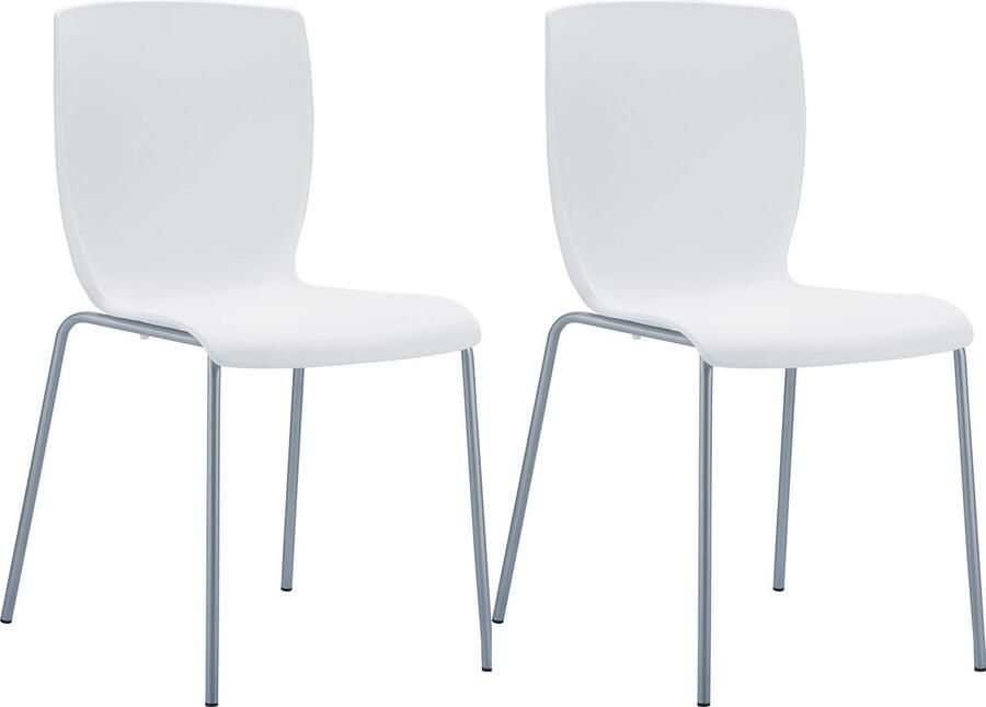 2-delige set Stapelstoelen Polypropyleen Stoelen Ruimtebesparend ontwerp