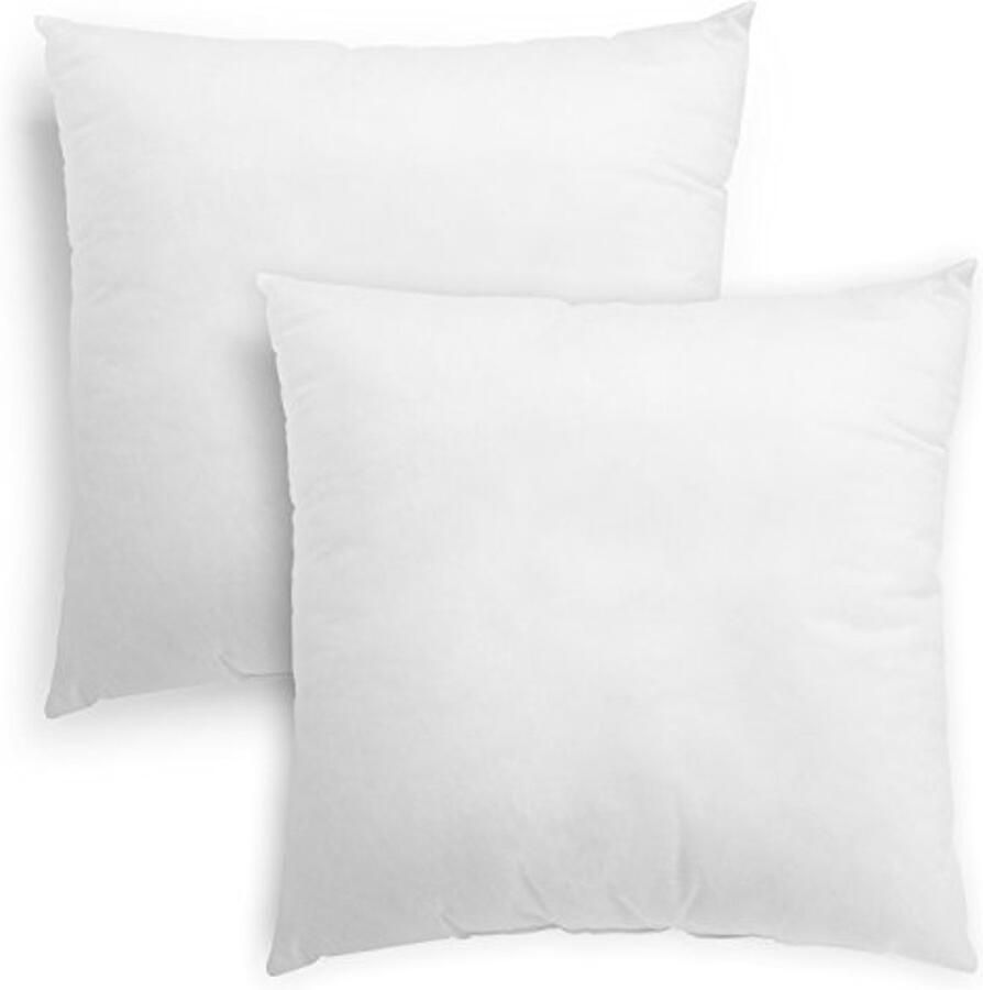 2-delige set vezelkussens voor bank en decoratie ademend en wasbaar 50 x 50 cm wit