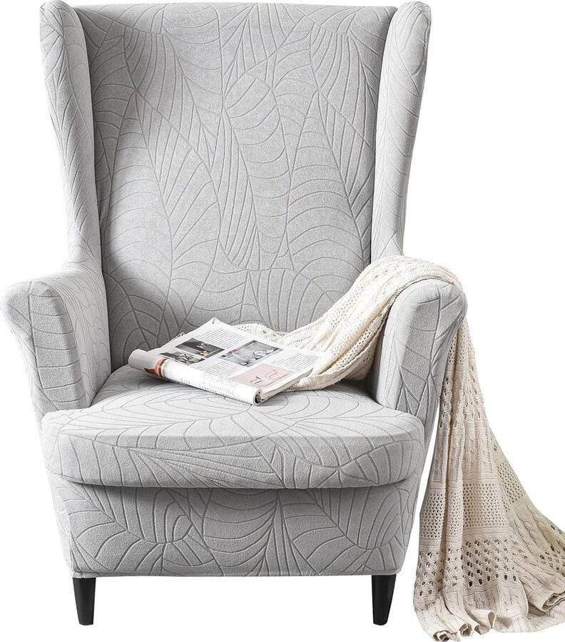 2-delige set Wingback Stoelhoezen Rekbare en Zachte Fauteuilhoezen voor Woonkamer en Slaapkamer