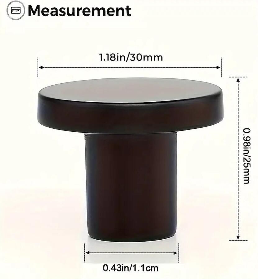 2-Delige Set Matzwarte Kastgrepen Ronde Metalen Knoppen voor Keuken Dressoir & Kastdeuren
