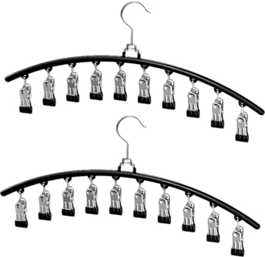 2-delige Sokkenrek voor het Drooghouden van Sokken en Accessoires Met 20 Klemmen en Winddicht Ontwerp