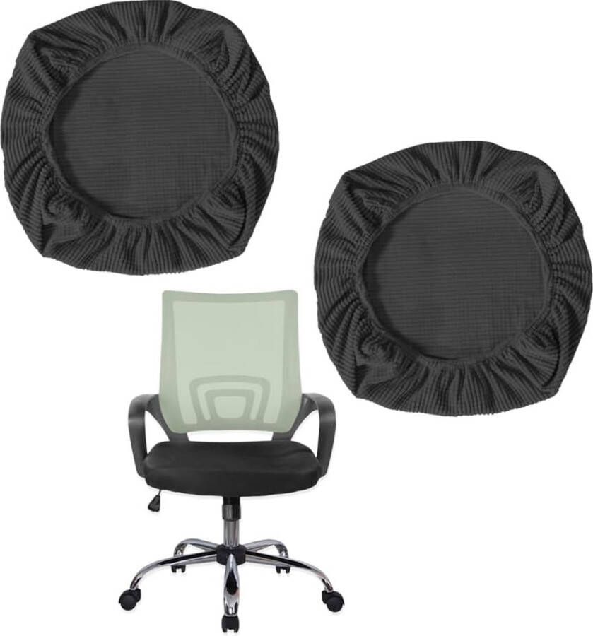 2-delige stoelbekleding zitbekleding bureaustoel stretch kruk bekleding bureaustoel stoelbekleding stoelhoezen zwart