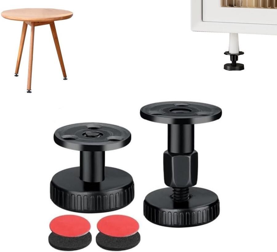 2 delige tafelpootverlenger antibotsingsklem voor bedhoofd verstelbare meubelpoten antivibratiegereedschap voor bedframes geschikt voor houten poten van bedden kasten stoelen barkrukken bureaus kaptafels banken (4*2 7 cm zwart)