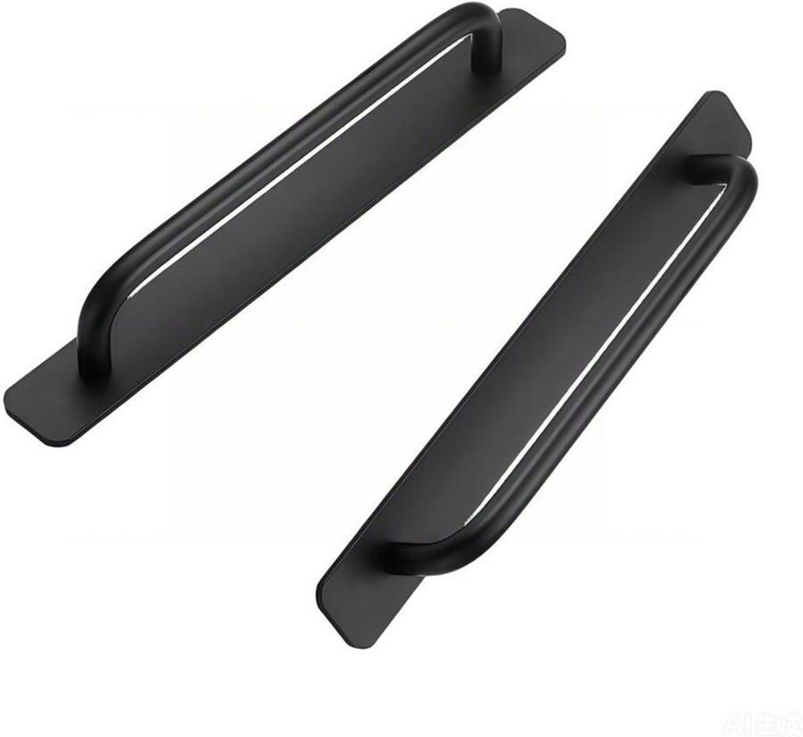 2-delige zelfklevende meubelgreepset aluminium schuifdeurgreep voor keukenkasten slaapkamerladegrepen 200 mm zwart