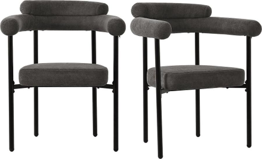 Zonder merk Gotagee 2 eetkamerstoelen gemaakt van suède stof ringzittingen geschikt voor eetkamer woonkamer en studeerkamer