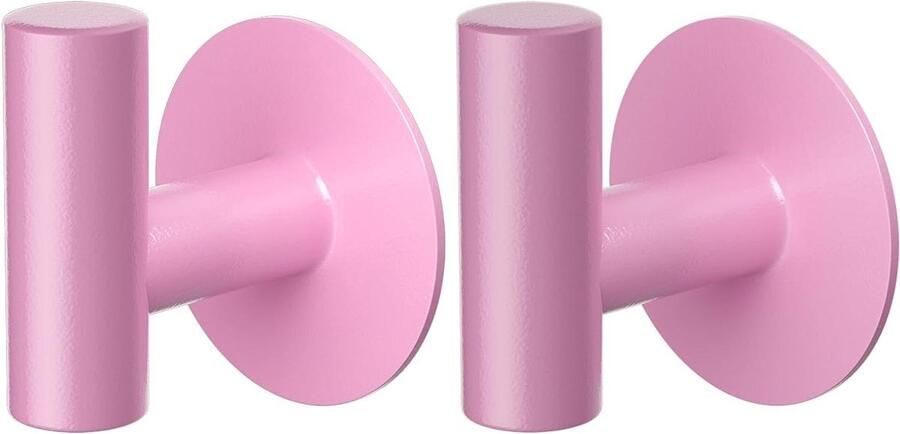 2 stuks zelfklevende handdoekhaken van roestvrij staal voor keuken en badkamer ronde haken in roze wandgarderobe accessoires