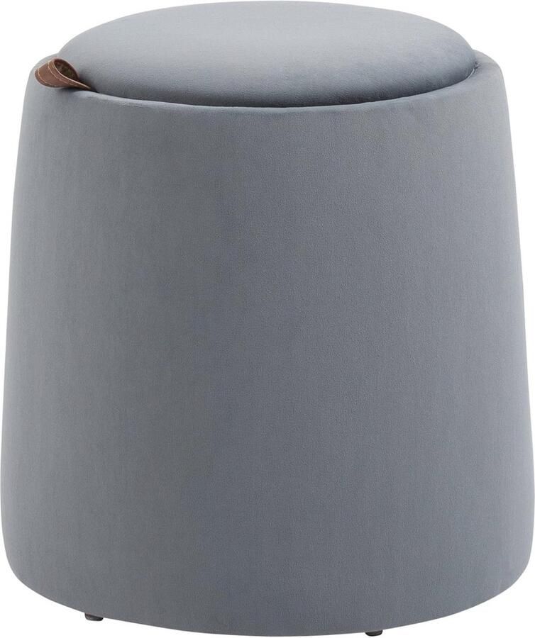 2-in-1 Ronde Ottomaanse Kruk met Opbergruimte Verwijderbaar Fluwelen Deksel voor Woonkamer en Slaapkamer