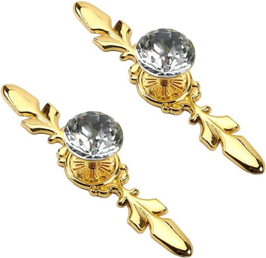 2 Kast Lade Knoppen in Diamantvorm met Kristallen Set van 2 knoppen inclusief schroeven Voor Kast en Meubels