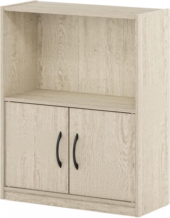 2-laags Boekenkast met Open Plank en 2 Deuren Opslag Metropolitan Pine Gruen