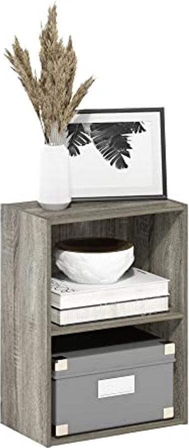 2-laags Boekenkast met Open Plank in Frans Eiken Afwerking