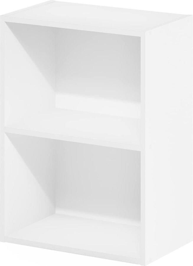 2-laags boekenkast met open planken wit