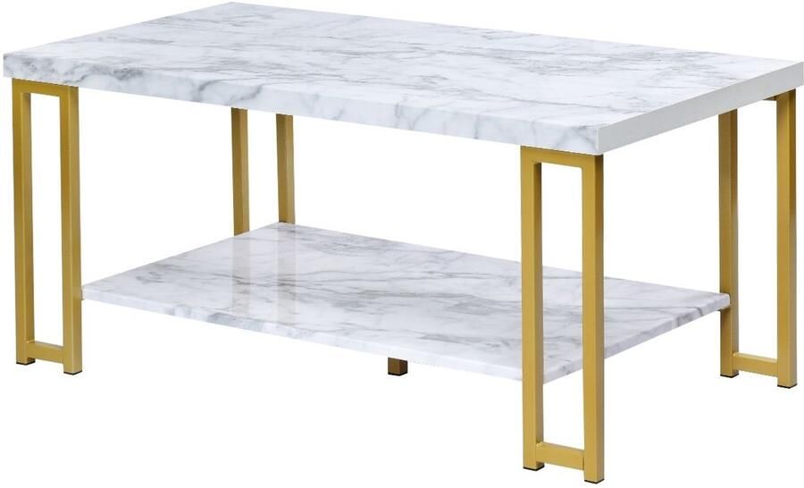 2-laags marmeren salontafel met modern design bankeinde 100x49 5x45cm