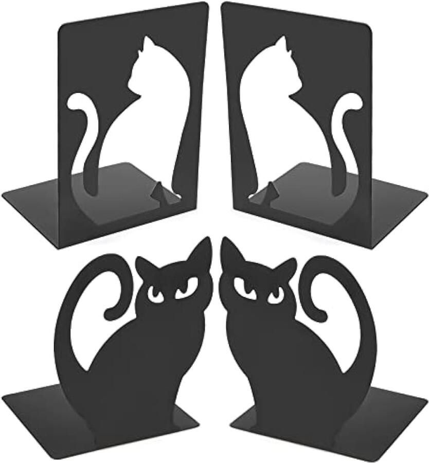 2 paar boekensteunen metaal voor dagelijks gebruik boekenhouder voor plank kantoor bibliotheek huis en school