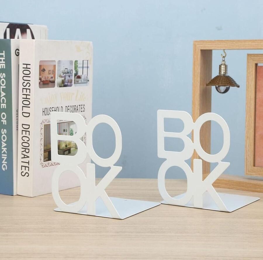 Metalen boekensteunen voor kinderen 2 exemplaren boekenstopper ordnerhouder dvd-boekenkast boekenstandaard boekensteun voor bureau boeksteun