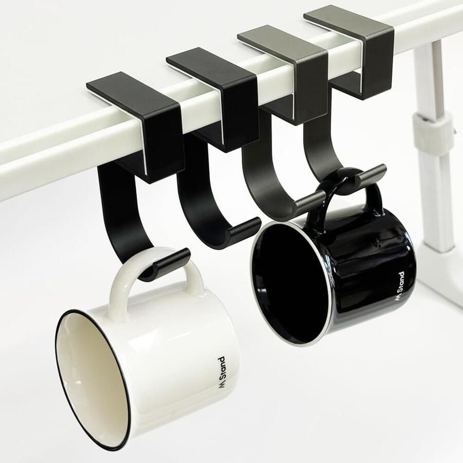 2 paar schooltassenhaken bureauhaken haken spijkervrije lijm schooltashaken onder het bureau opberghaak damestas handtas koptelefoonhanger rugzakhaak schooltashaak geschikt voor borden van minder dan 3 cm 1 18 inch dik grijs zwart