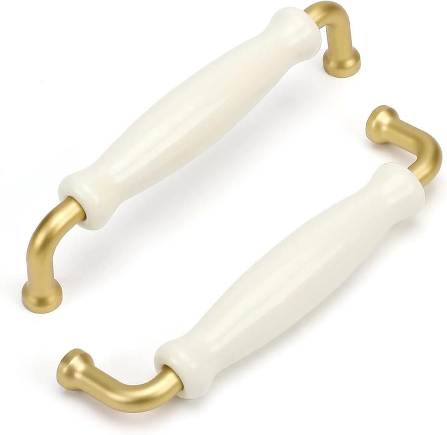 2-pack 128 mm 4 keramische kastgrepen ladegrepen keukenkasten schoenenkast enkel gat ladegrepen zinklegering moderne gouden thuis opbergkast schoenenkastgrepen