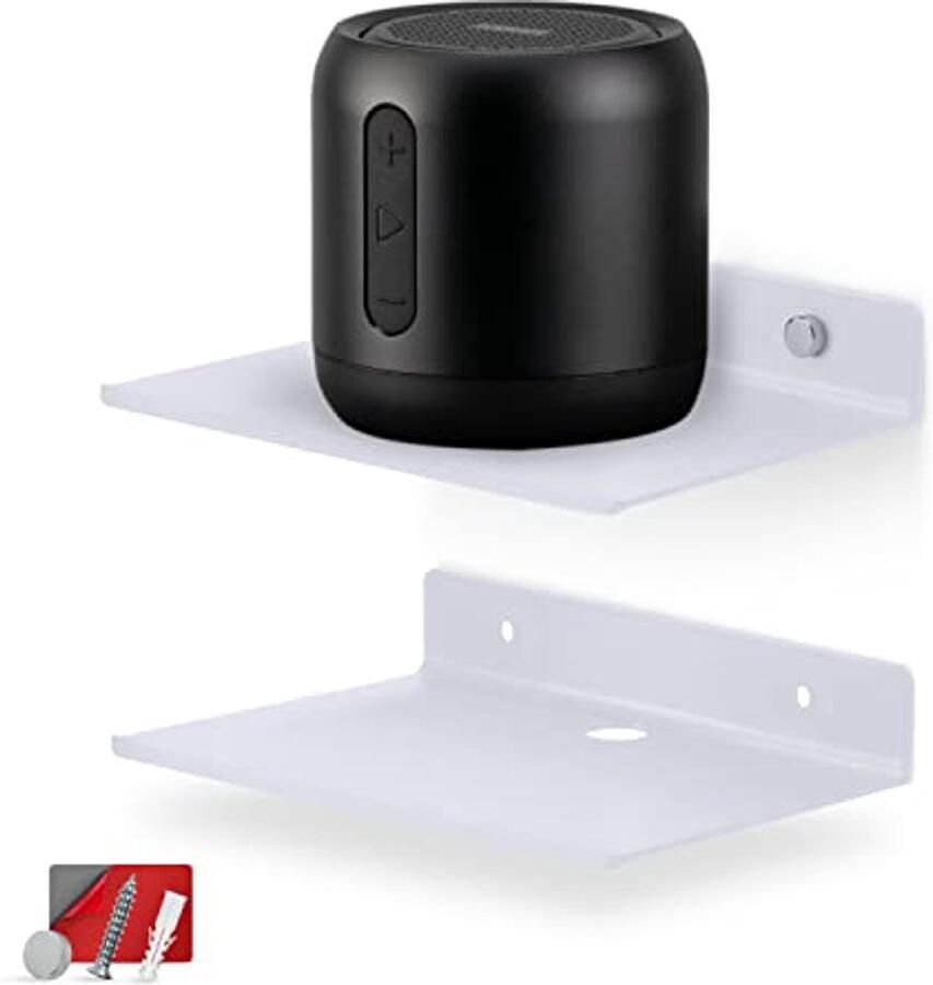 2-Pack 6 Drijvende Metalen Wandplank voor Boeken Decor en Organisatie Universele Houderplanken