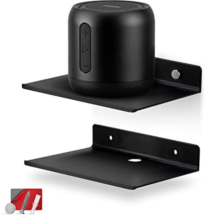 2-pack 6 drijvende metalen wandplanken voor luidsprekers boeken en decor