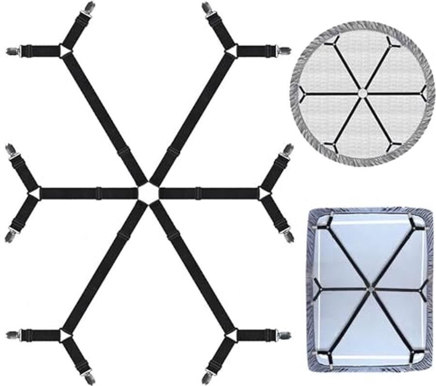 2-pack Bed Sheet Holder Straps Verstelbare Bedlaken Clips voor Ronde en Vierkante Matrassen