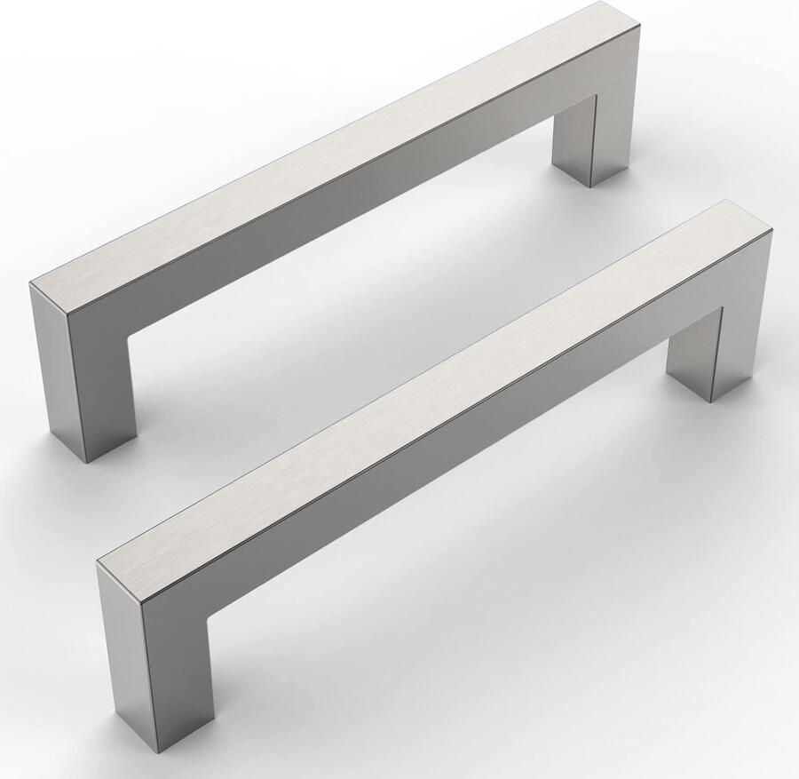 2-Pack keuken vierkante kastgrepen matte kastgrepen zwarte ladegrepen keukenkast hardware keukengrepen voor kasten kastgrepen ladegrepen (gatafstand: 288 mm) zilver 288mm