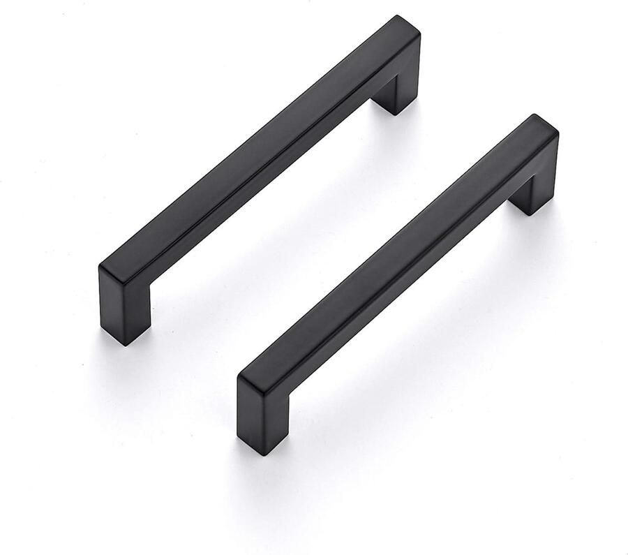 2-Pack keuken vierkante kastgrepen matte kastgrepen zwarte ladegrepen keukenkast hardware keukengrepen voor kasten kastgrepen ladegrepen (gatafstand: 64 mm) zilver 64mm