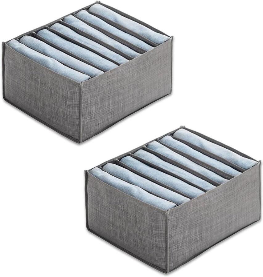 2 Pack Opvouwbare Non-Woven Grote Roosters Lade Verdelers Garderobe Opslag Organizer voor Jeans T-shirt