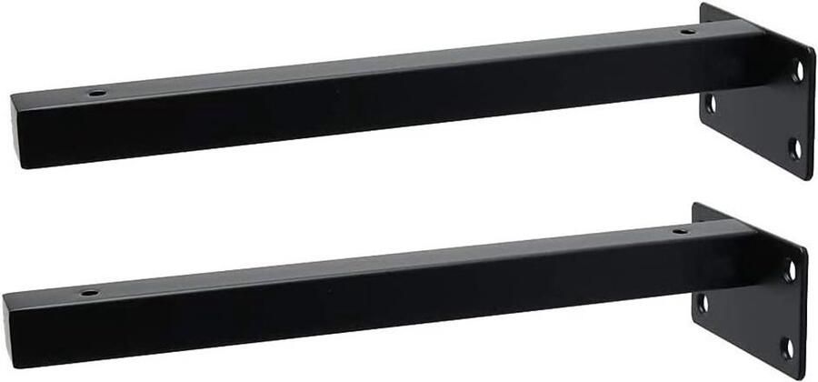 2-Pack Plankbeugels 8 Inch Industriële Zwevende Wandmontage Beugels Zwart Metaal Heavy Duty Beugels voor Planken Decoratieve Rekken Opbergoplossing voor Thuis of Kantoor