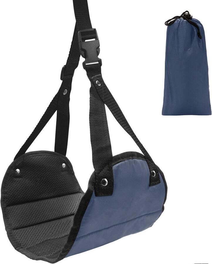 2-pack reis voetenbank hangmat perfecte vliegtuig-trein voetenbank hangmat kantoor voetenbank riem essentiële comfortabele voetenbank voor lange reizen Marineblauw