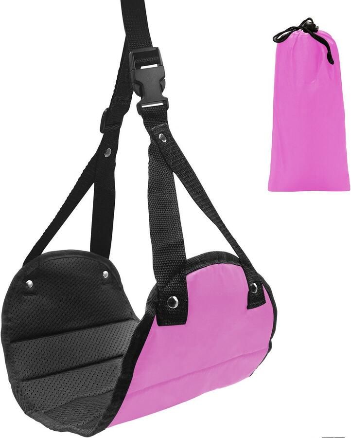 2-pack reis voetenbank hangmat perfecte vliegtuig-trein voetenbank hangmat kantoor voetenbank riem essentiële comfortabele voetenbank voor lange reizen Roosrood