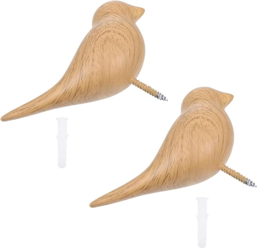ZVD 2-Pack Vogelvormige Wandhaken Stevige Kapstok Unisex Eenvoudig te Installeren